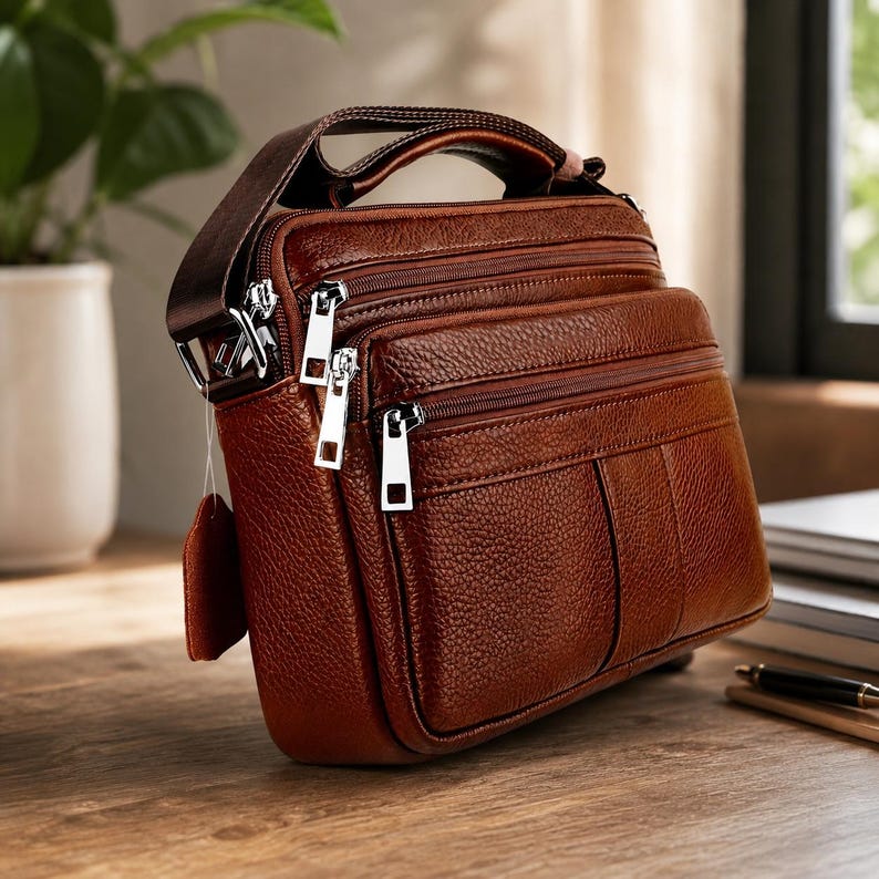 Genuine Leather Men’s Messenger Bag