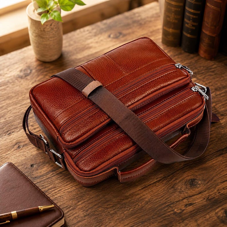 Genuine Leather Men’s Messenger Bag