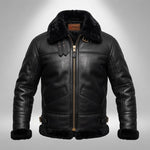 ULTIMATE BLACK B3 BOMBER WITH BLACK FUR