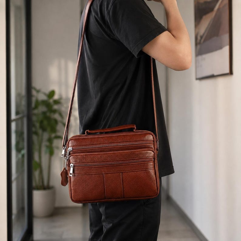 Genuine Leather Men’s Messenger Bag