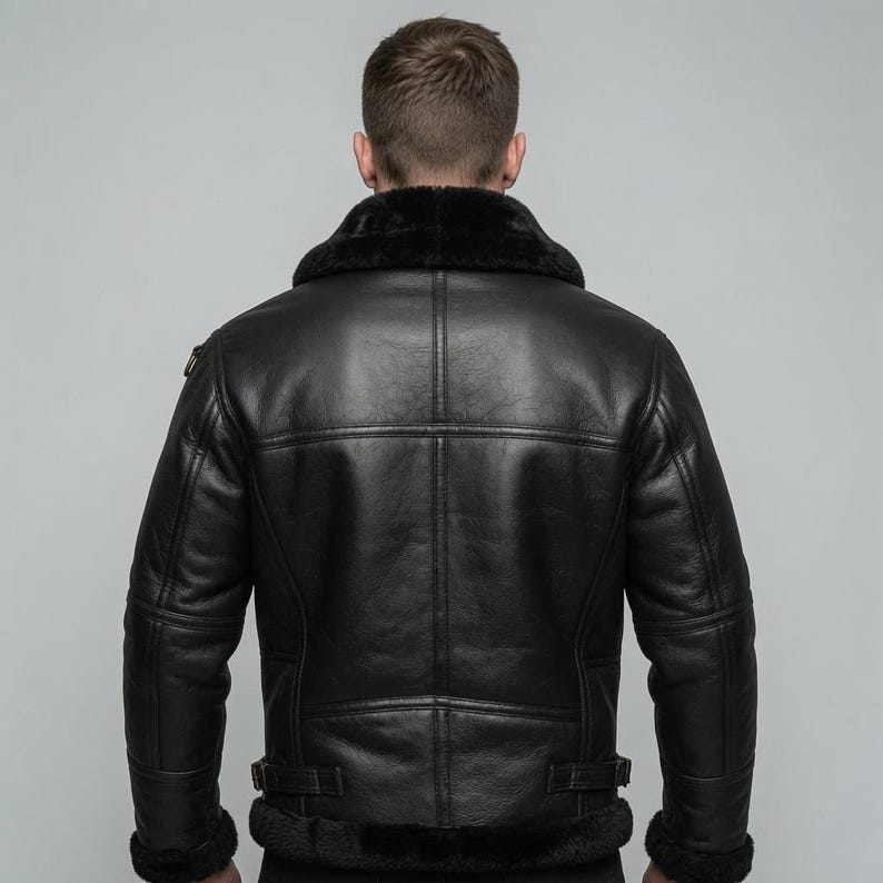 ULTIMATE BLACK B3 BOMBER WITH BLACK FUR
