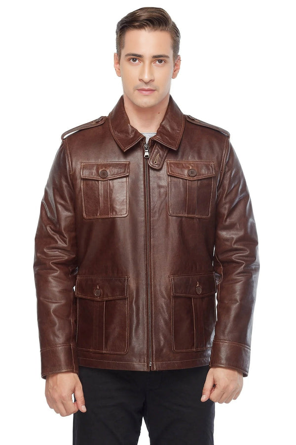 Zachary Brown Leather Jacket For Men