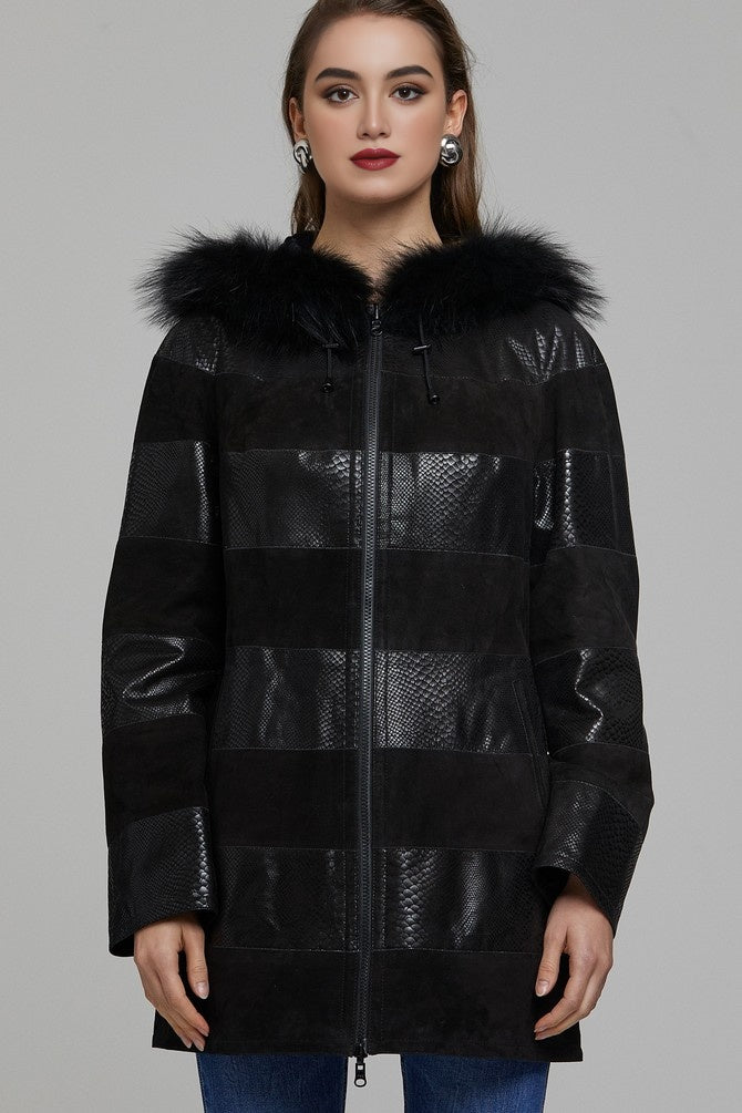 Dahlia Black Sheepskin Leather Jacket