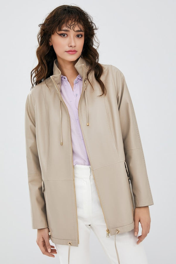 White Leather Coat For Women