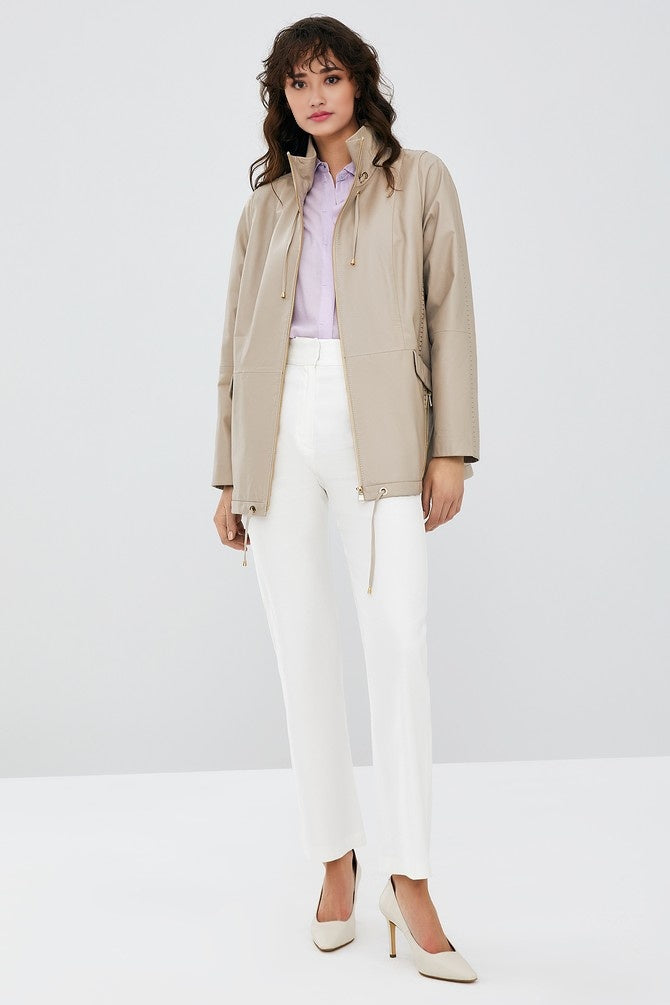 White Leather Coat For Women