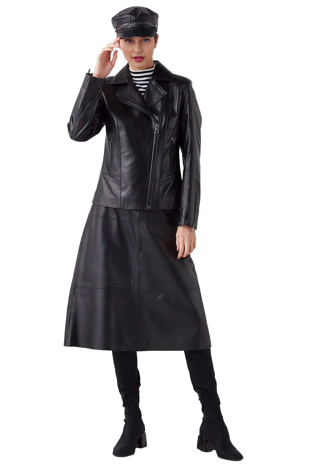 Eleanor Black Stylish Leather Jacket For Women