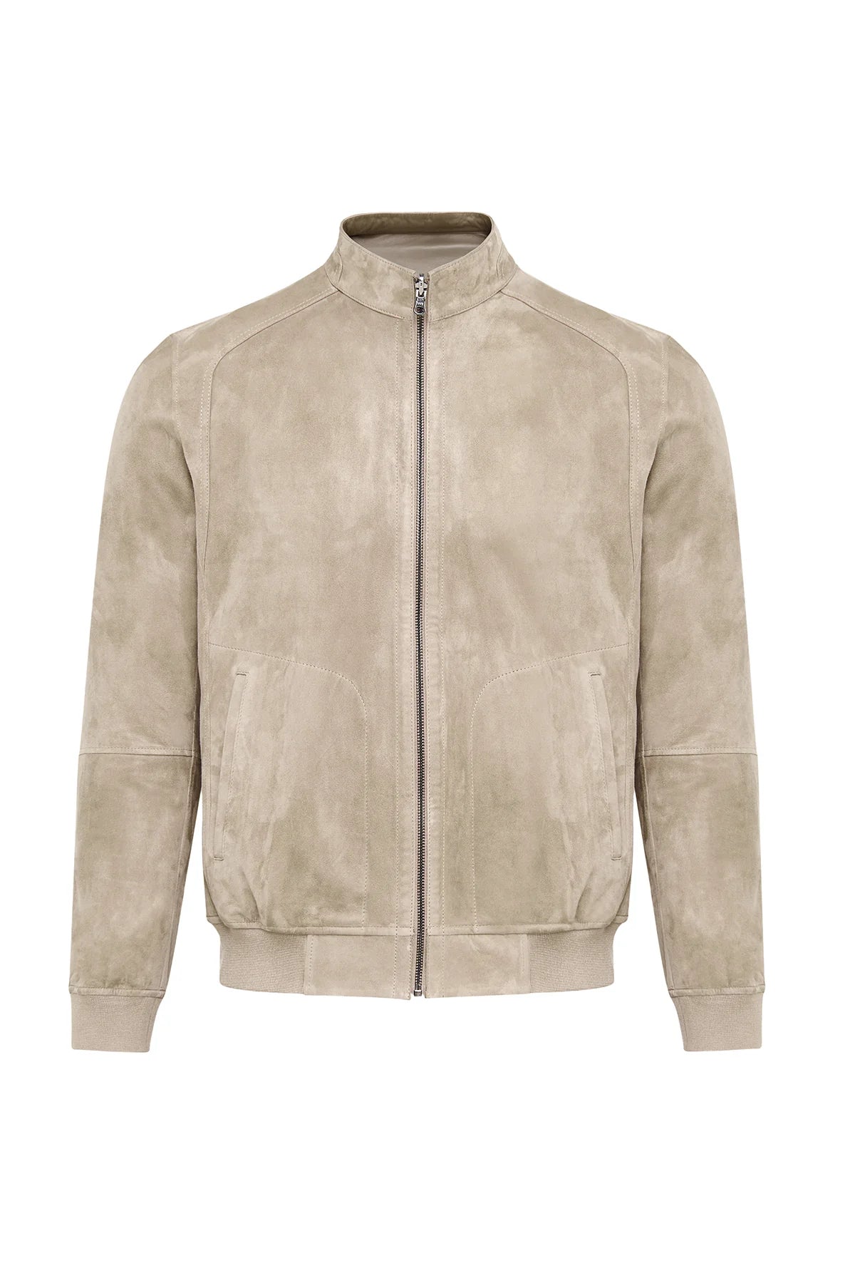 Modern Elegance Beige Suede Style Jacket for Men