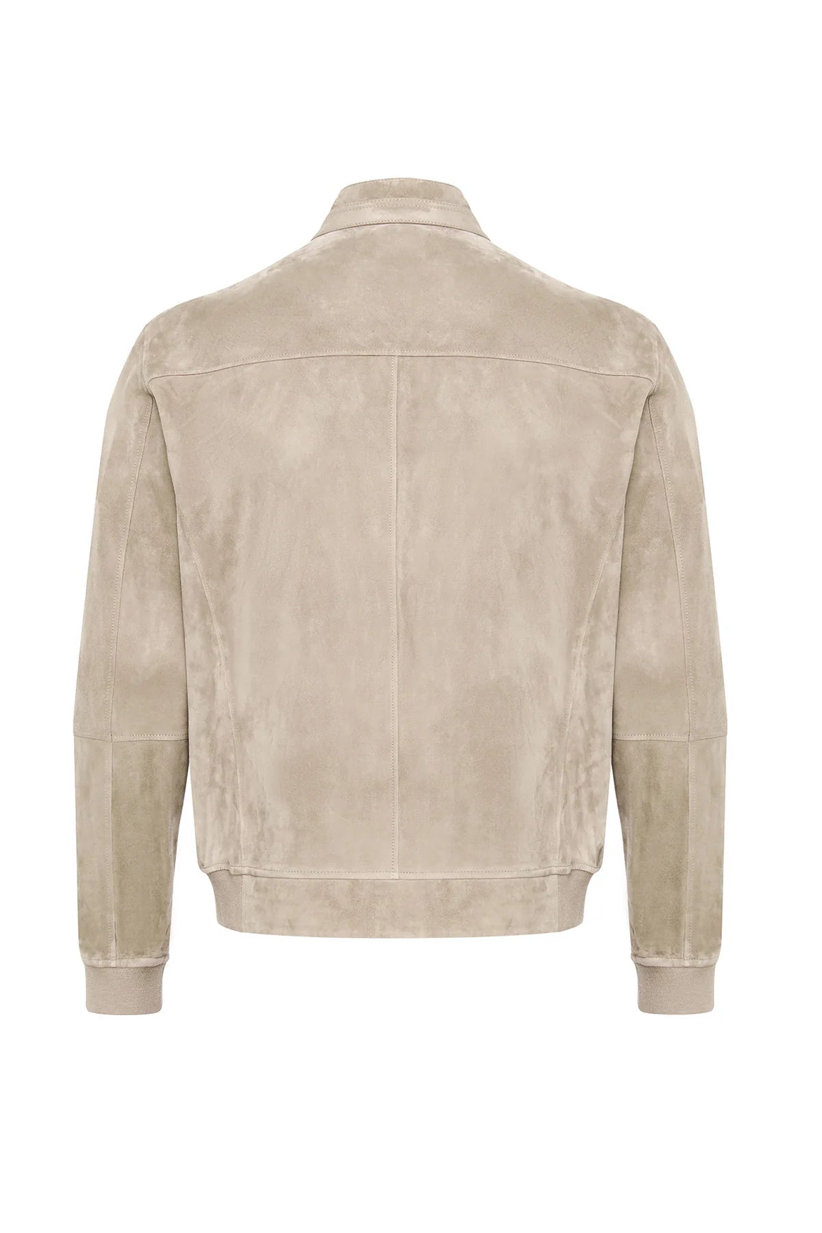 Modern Elegance Beige Suede Style Jacket for Men