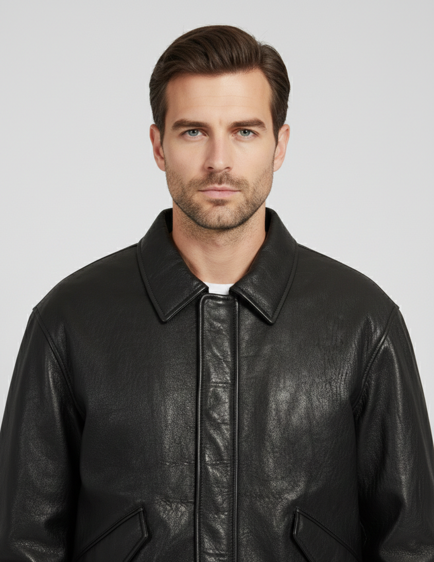 mens-black-genuine-leather-aviator-bomber-jacket