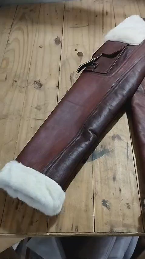 B3 Brown SheepSkin Fur Shearling Leather Jacket For Men