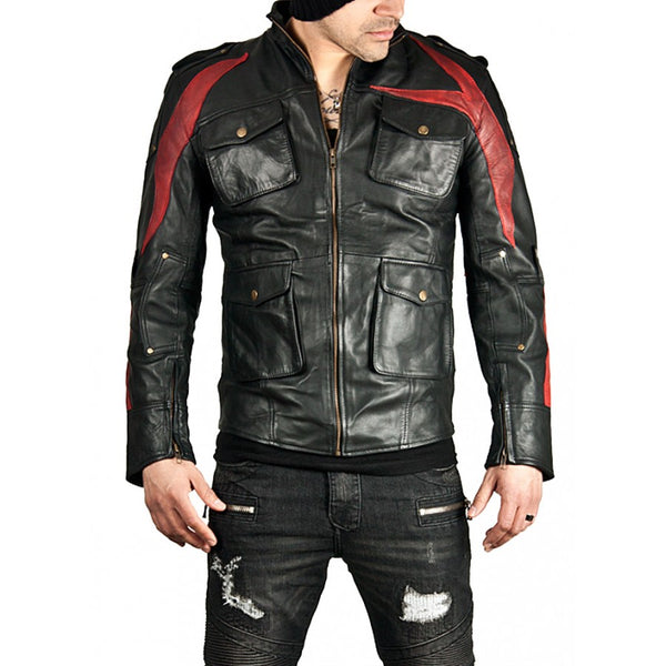 James Heller Black Stylish Leather Jacket For Men
