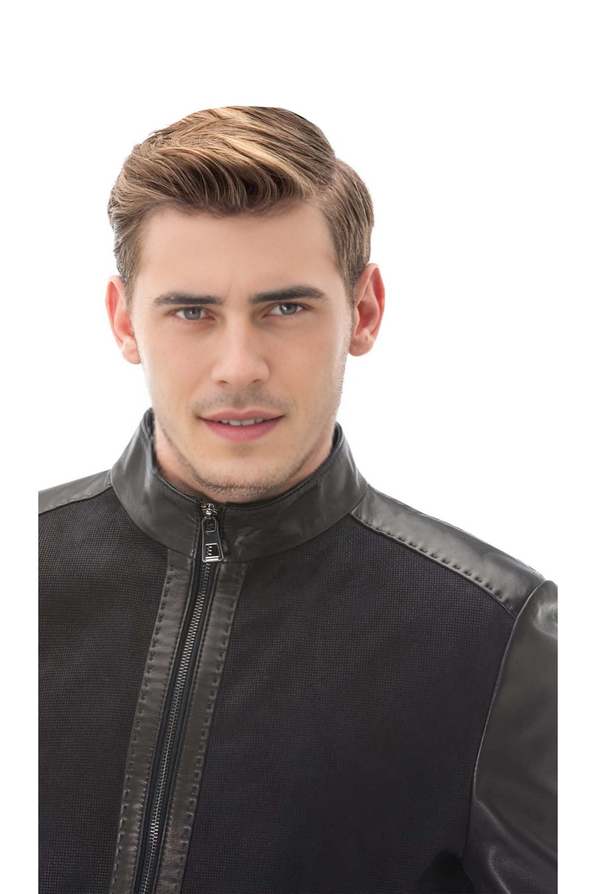 Stephen Black Men Real Leather Jacket