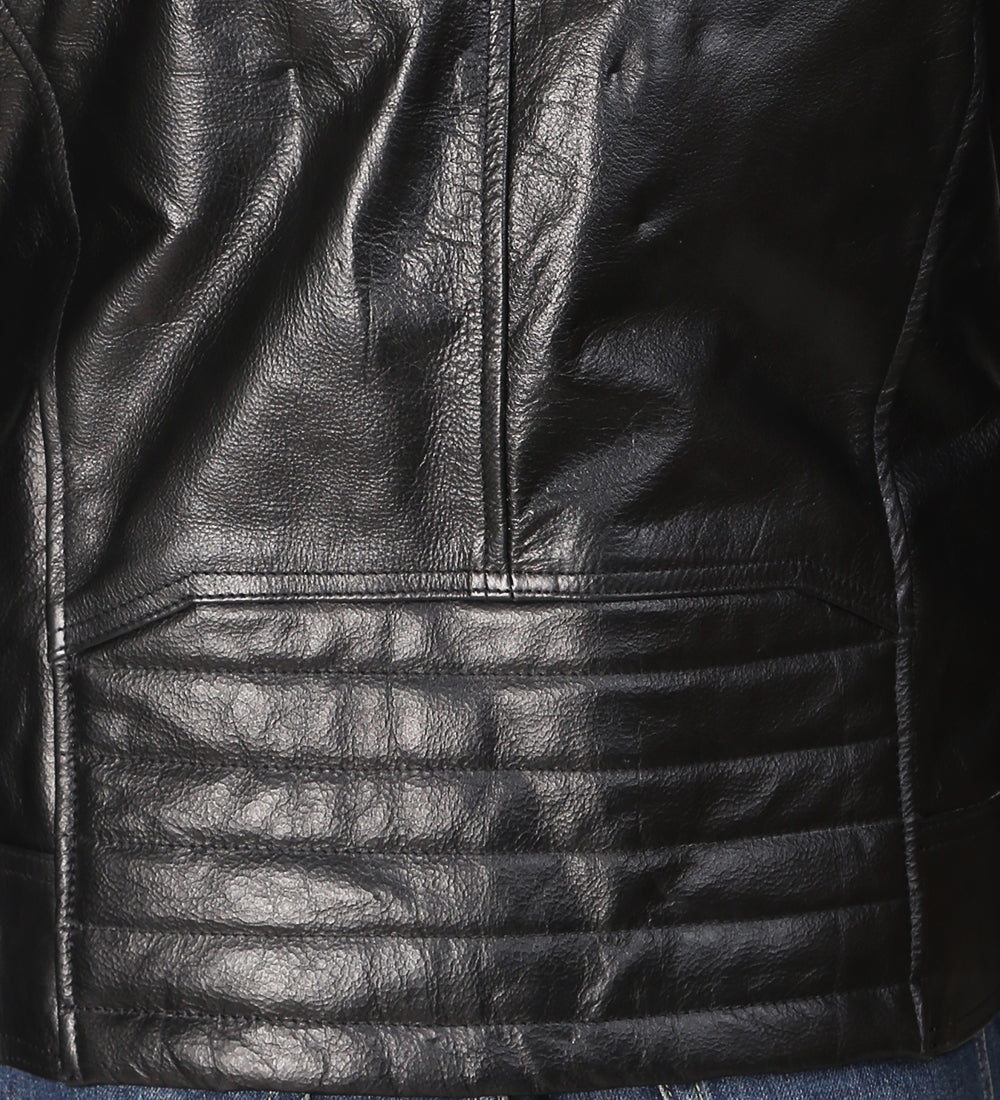Retro Black Stylish Leather Jacket For Men