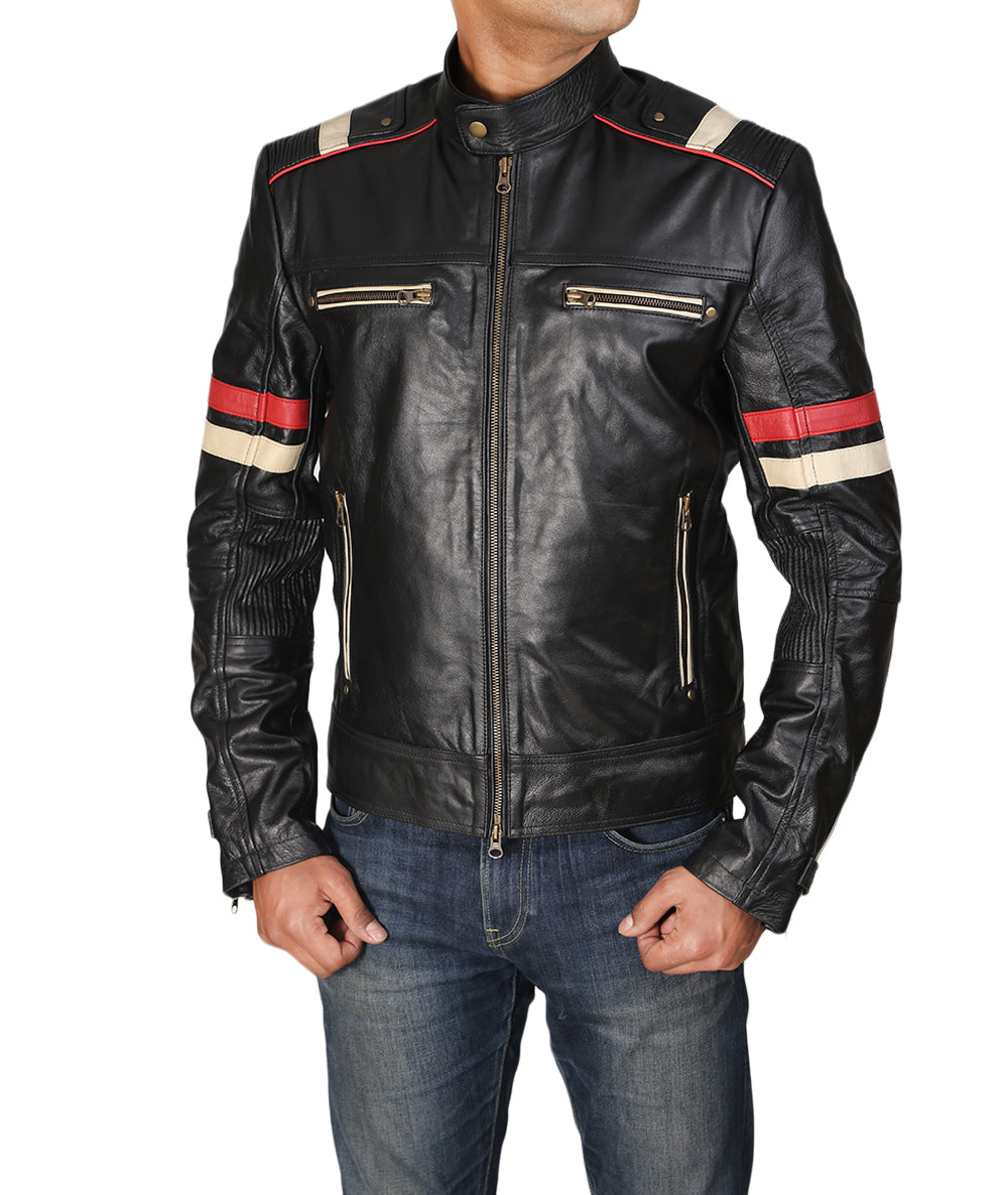 Retro Black Stylish Leather Jacket For Men