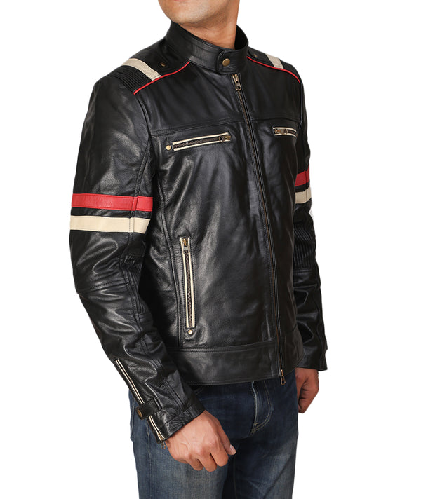 Retro Black Stylish Leather Jacket For Men