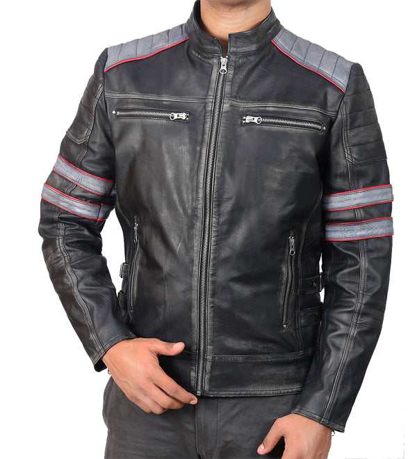 Retro Black Stylish Leather Jacket For Men