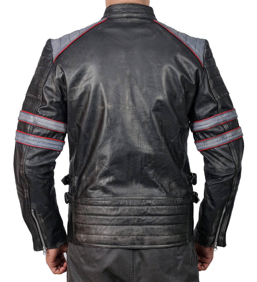 Retro Black Stylish Leather Jacket For Men