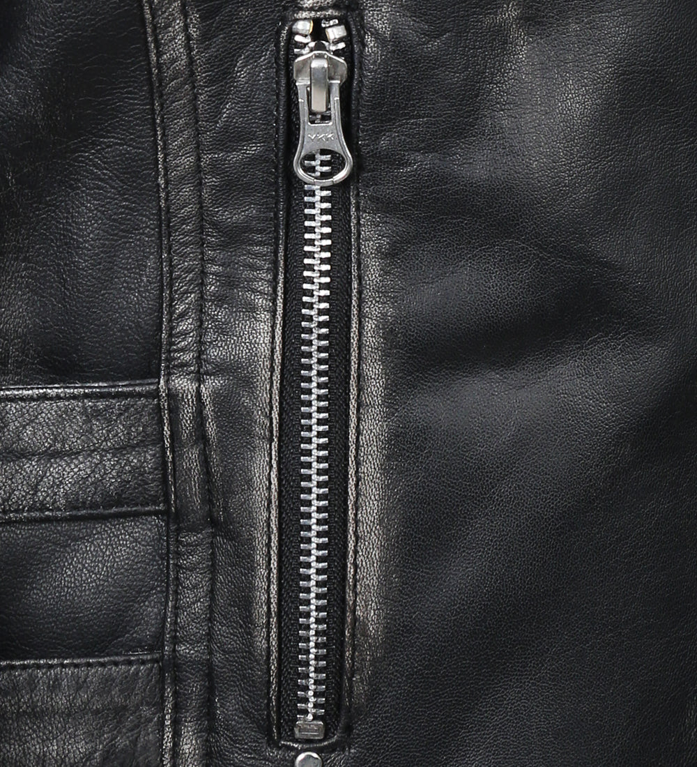Retro Black Stylish Leather Jacket For Men