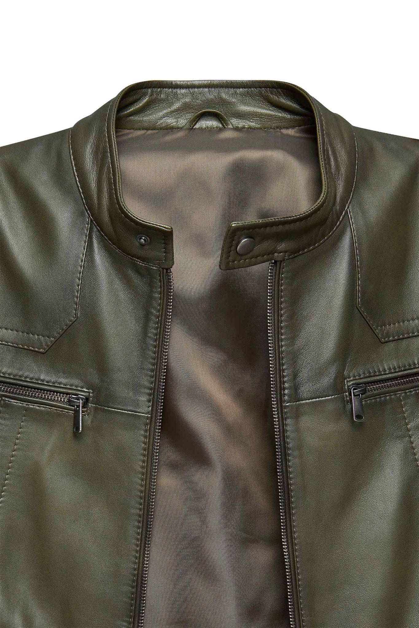 Olive Valor Premium Leather Jacket