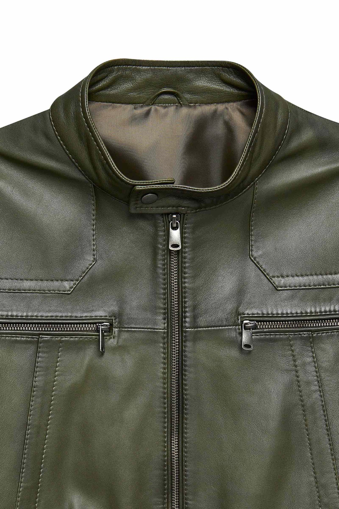 Olive Valor Premium Leather Jacket