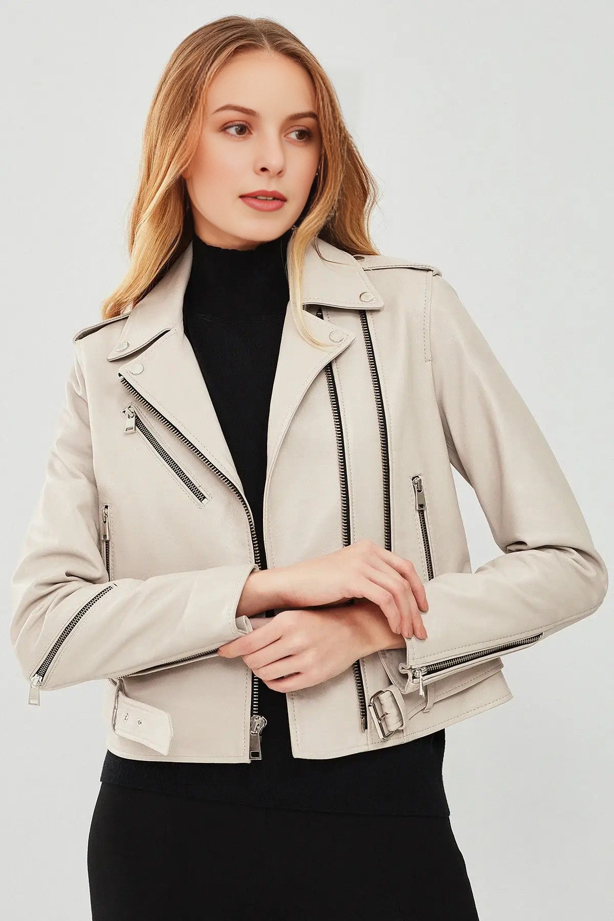 Daisy Ivory Edge Biker Jacket