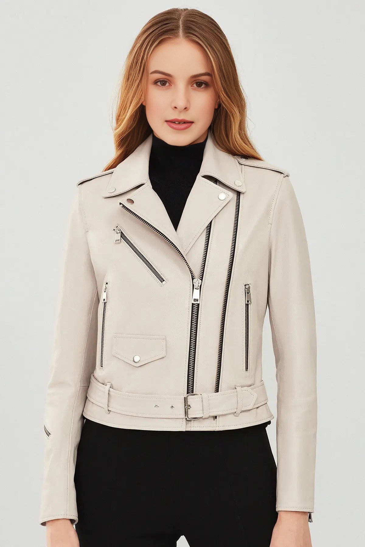 Daisy Ivory Edge Biker Jacket