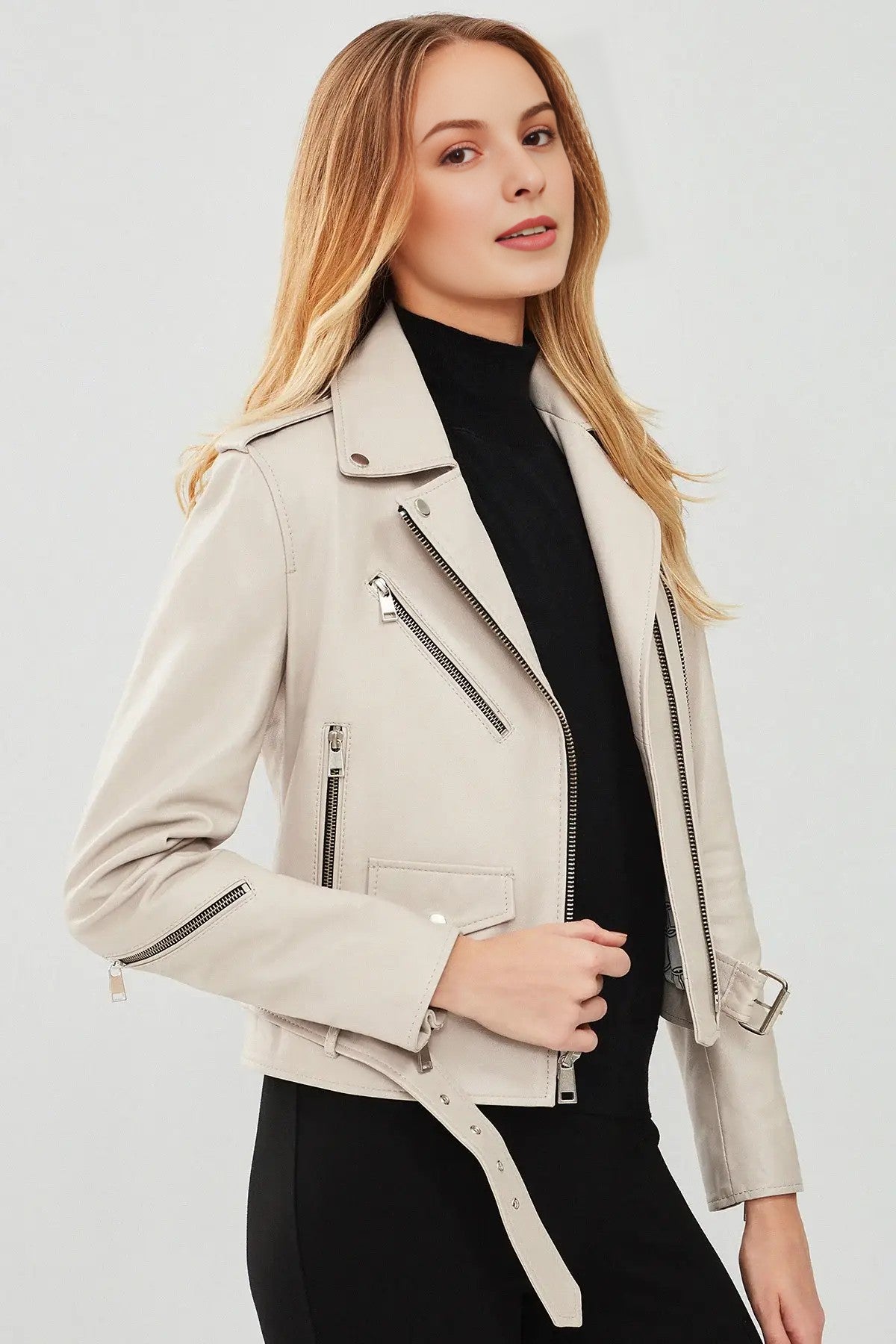 Daisy Ivory Edge Biker Jacket