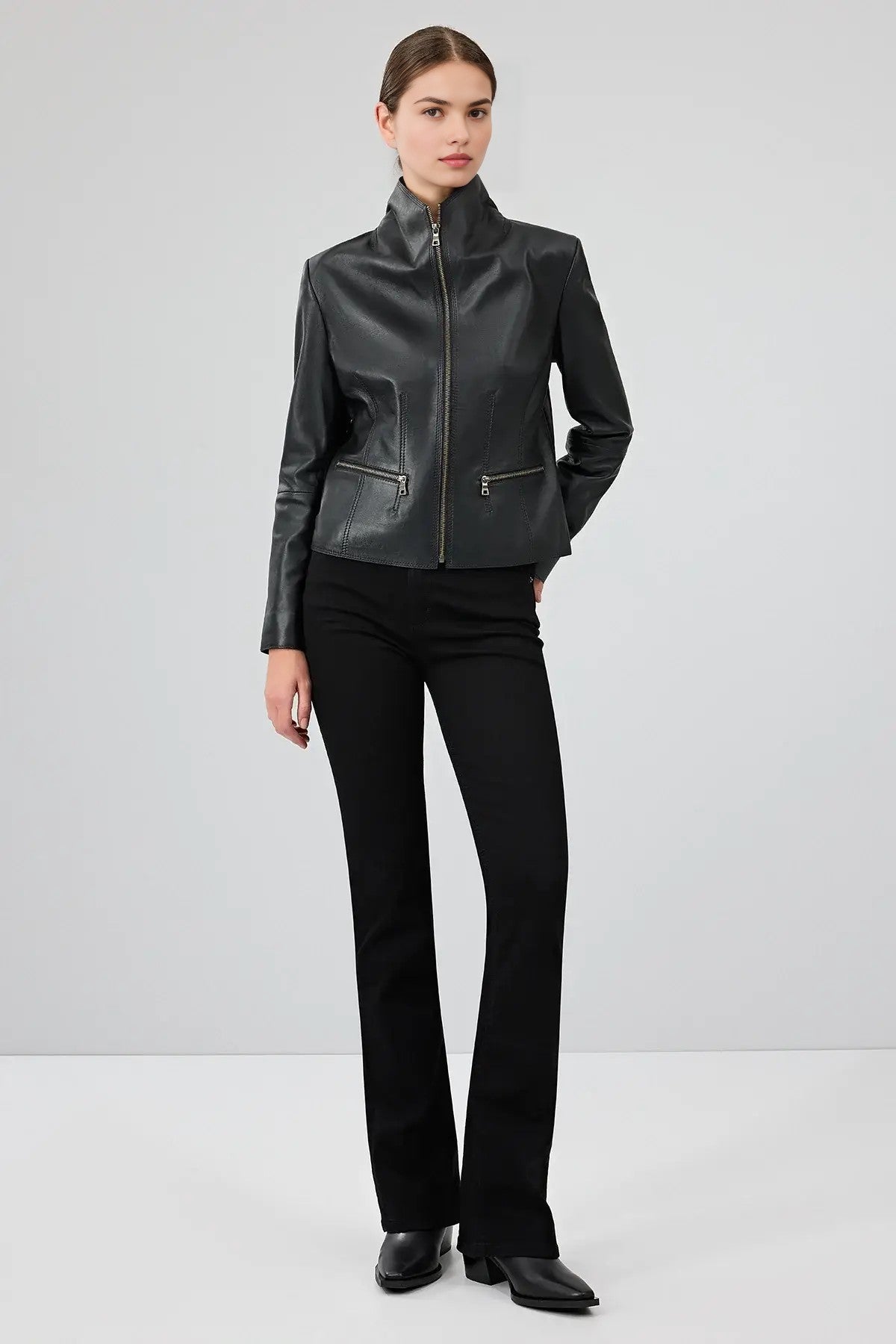 Velora Black Leather Jacket