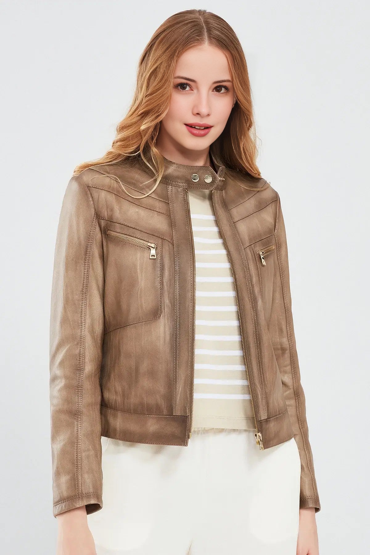 Aristona Luxe Women Leather Jacket