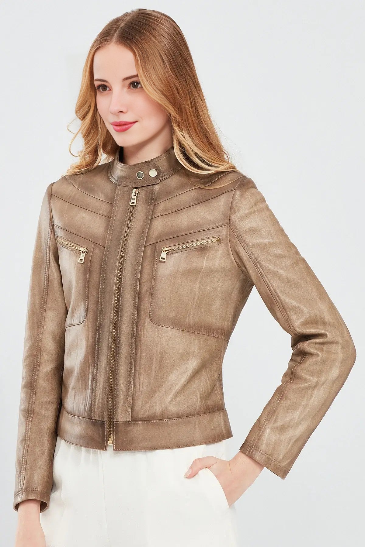 Aristona Luxe Women Leather Jacket