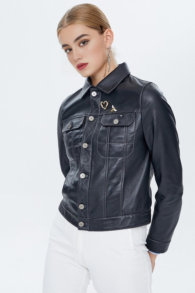 Black Kiss Jacket For Women