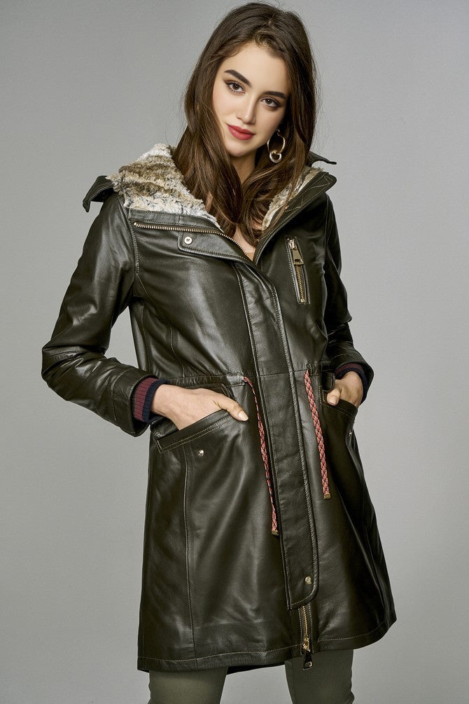 Green Valentina Coat For Women's