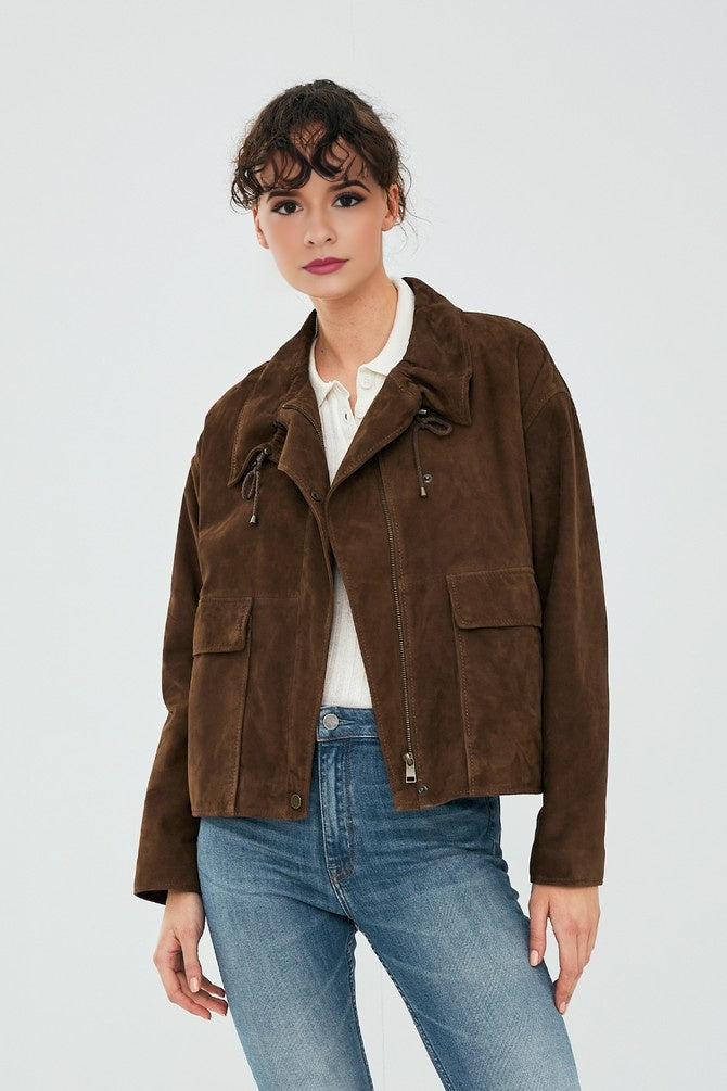 Women Suede Stylish Leather jacket