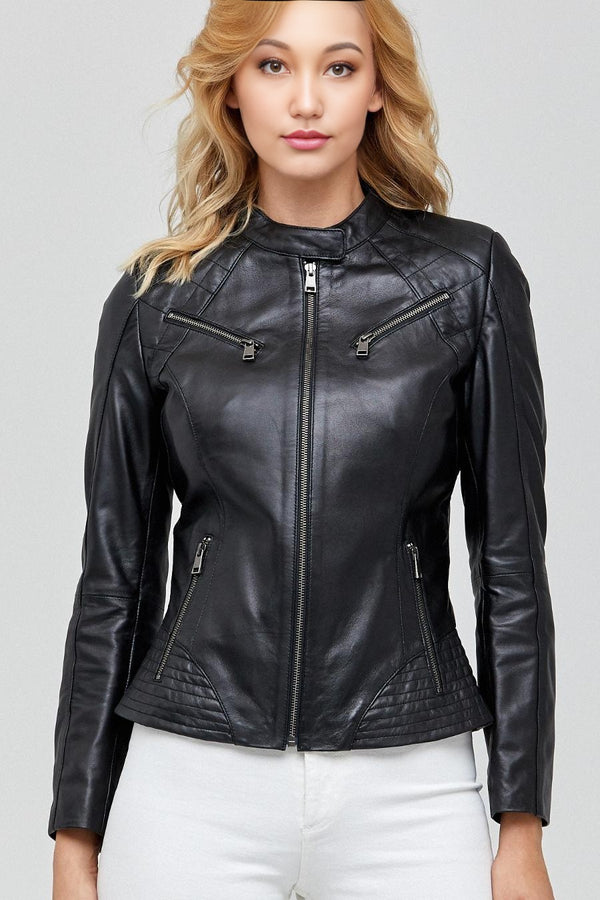 Sydney Black Leather Jacket for Women