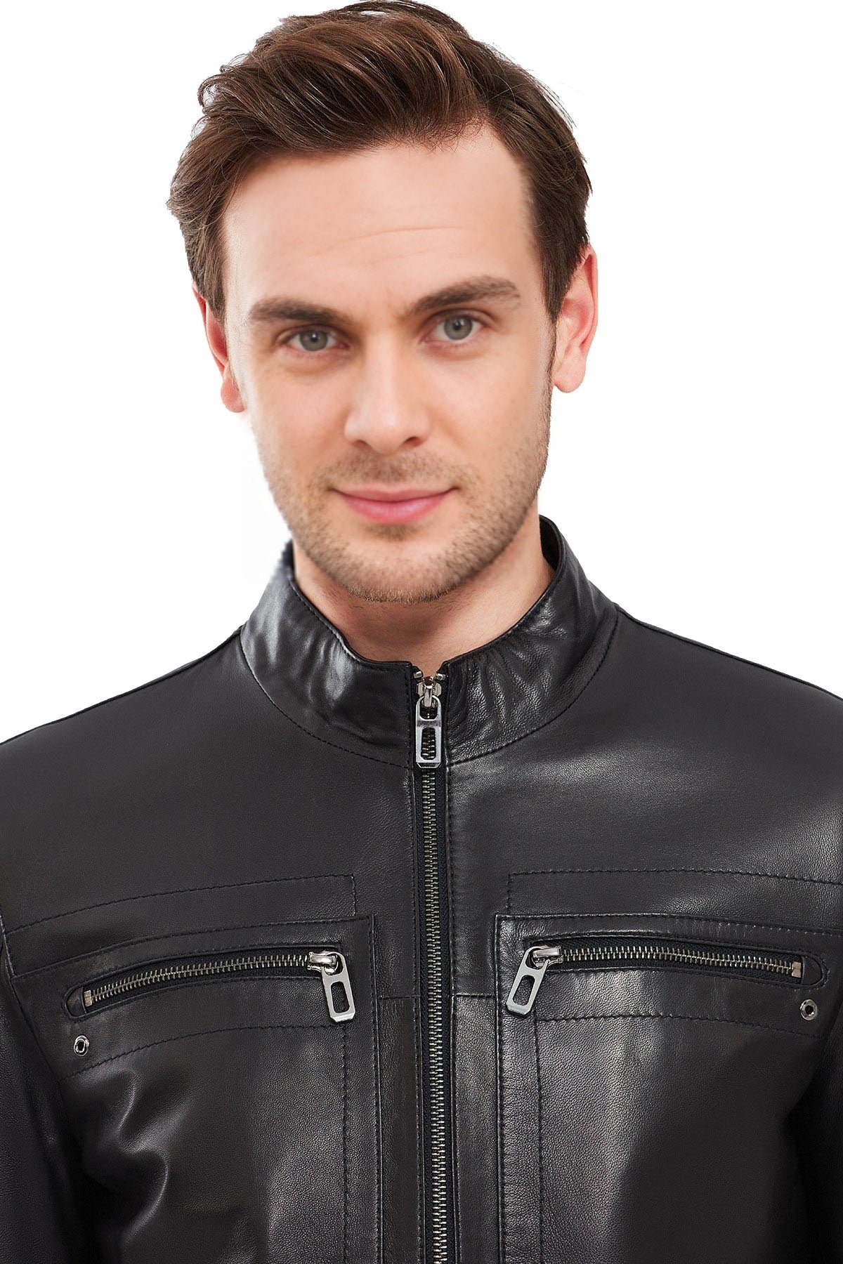 Rhodes Black Winter Leather Jacket For Men