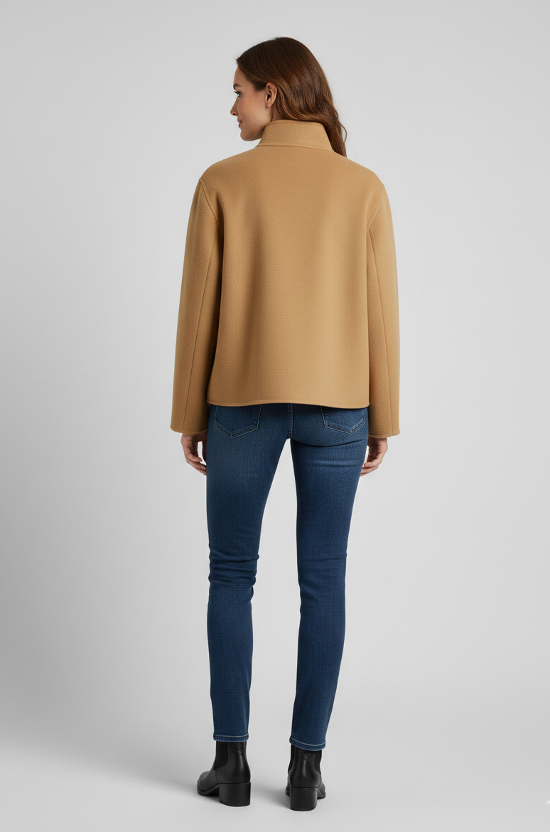womens-camel-wool-look-funnel-neck-coat